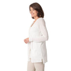 Geox Ladies Fine Gauge Cardigan (Size L) - Off White