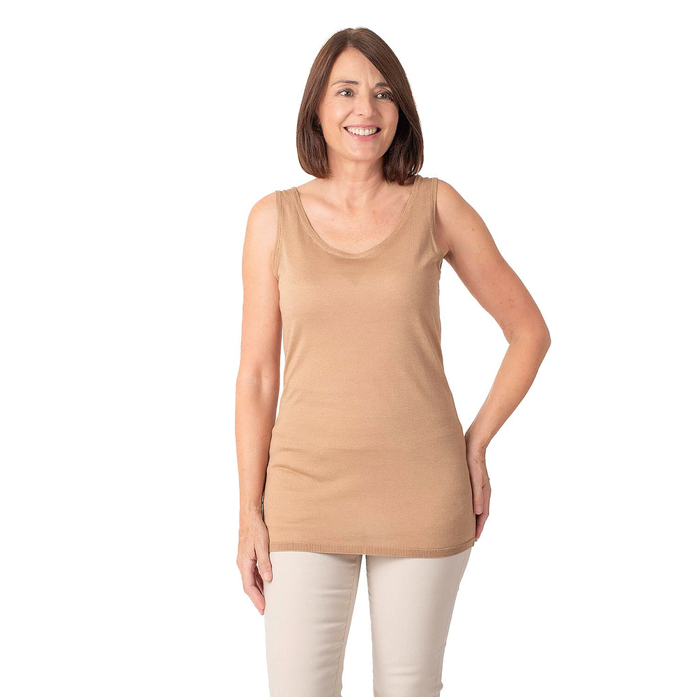 Geox Ladies Fine Gauge Tank Top (Size L) - Camel