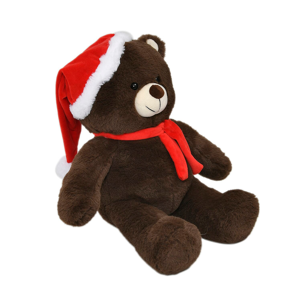 Christmas Gifting Idea - Cute Faux Fur Bear with Santa Cap Soft Toy