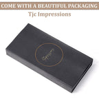 Gift Box with Leather Gloves and Merino Wool Scarf - Black - Grey