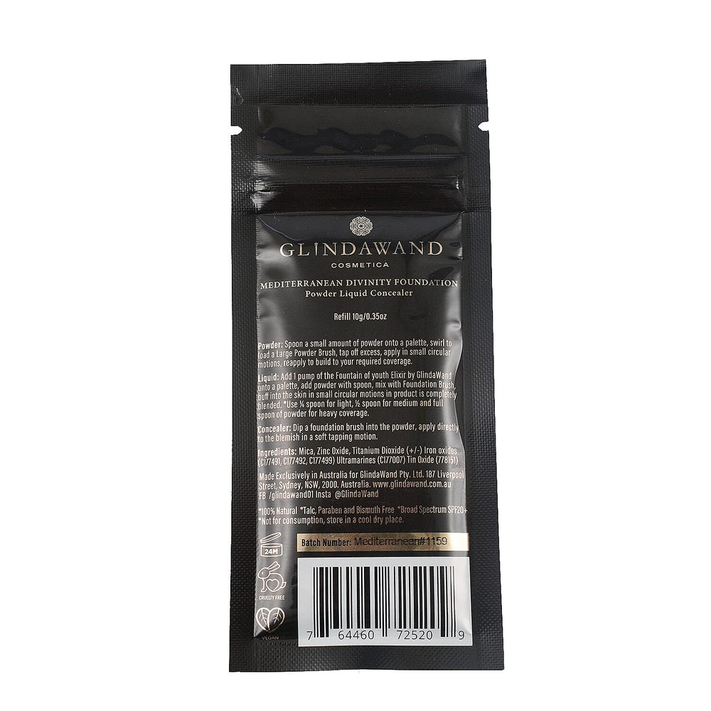 GlindaWand- DIVINITY Foundation Refill Pouch - Mediterranean (10g)