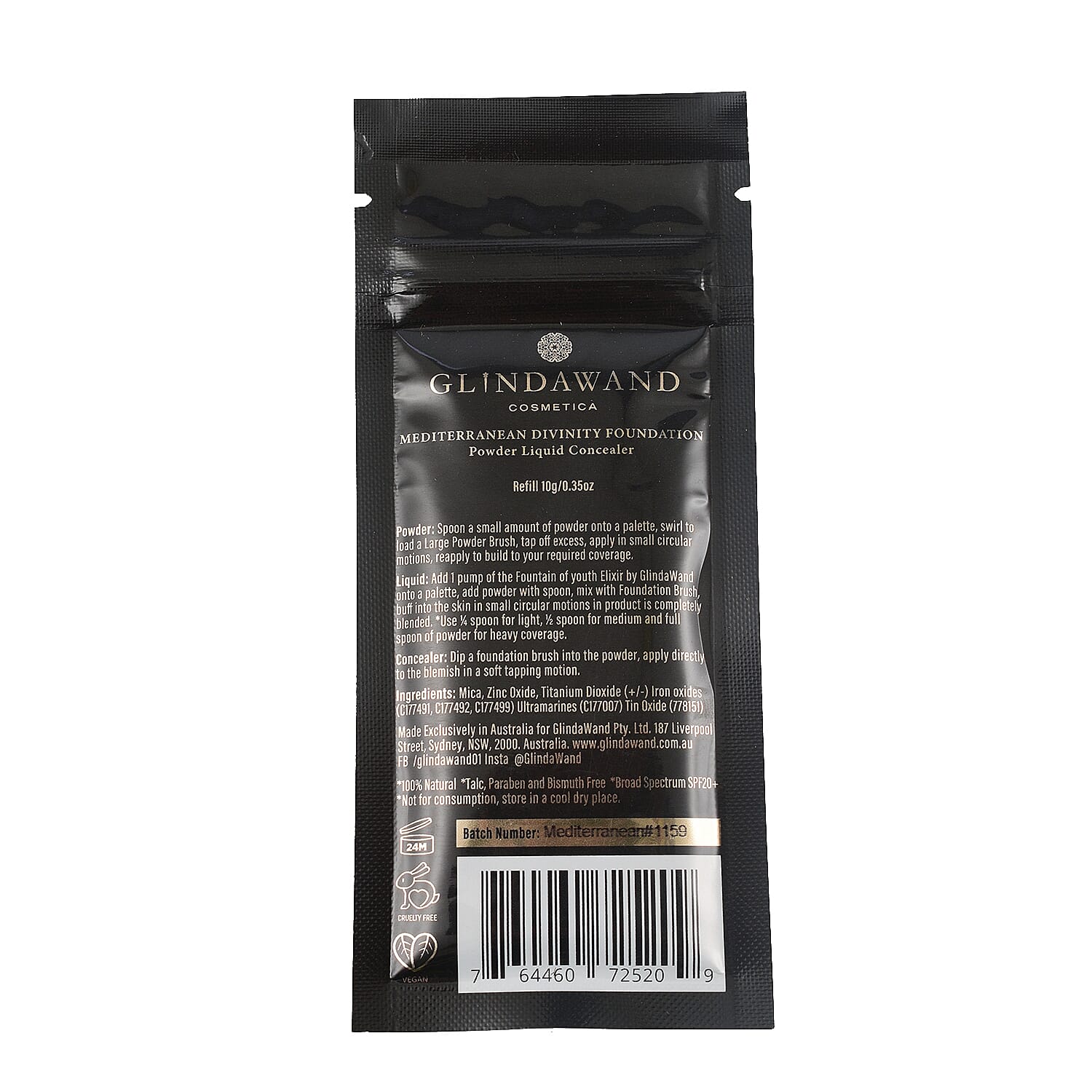 GlindaWand- DIVINITY Foundation Refill Pouch - Mediterranean (10g)
