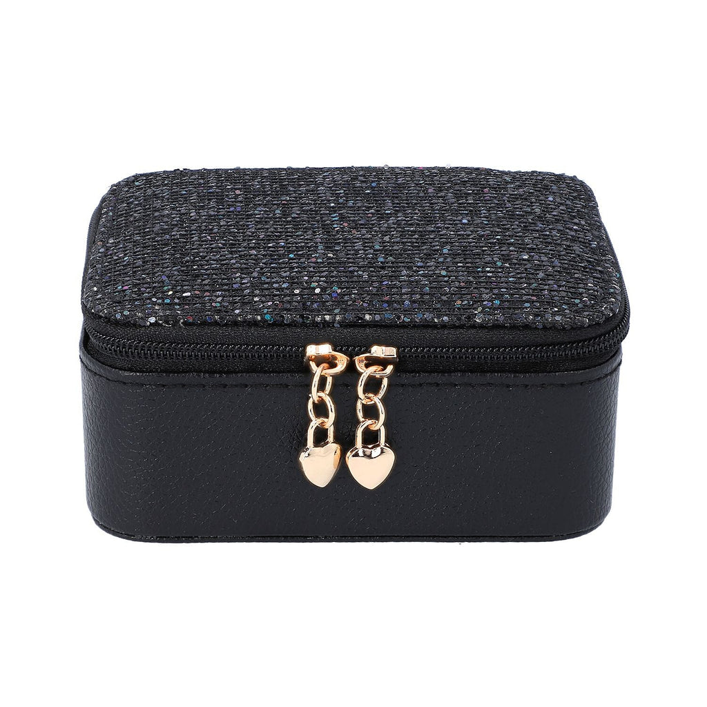 Travel Jewelry & Accessories Box with Removable Sections - Black