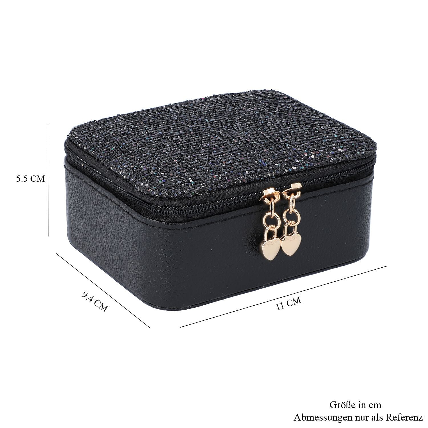 Travel Jewelry & Accessories Box with Removable Sections - Black