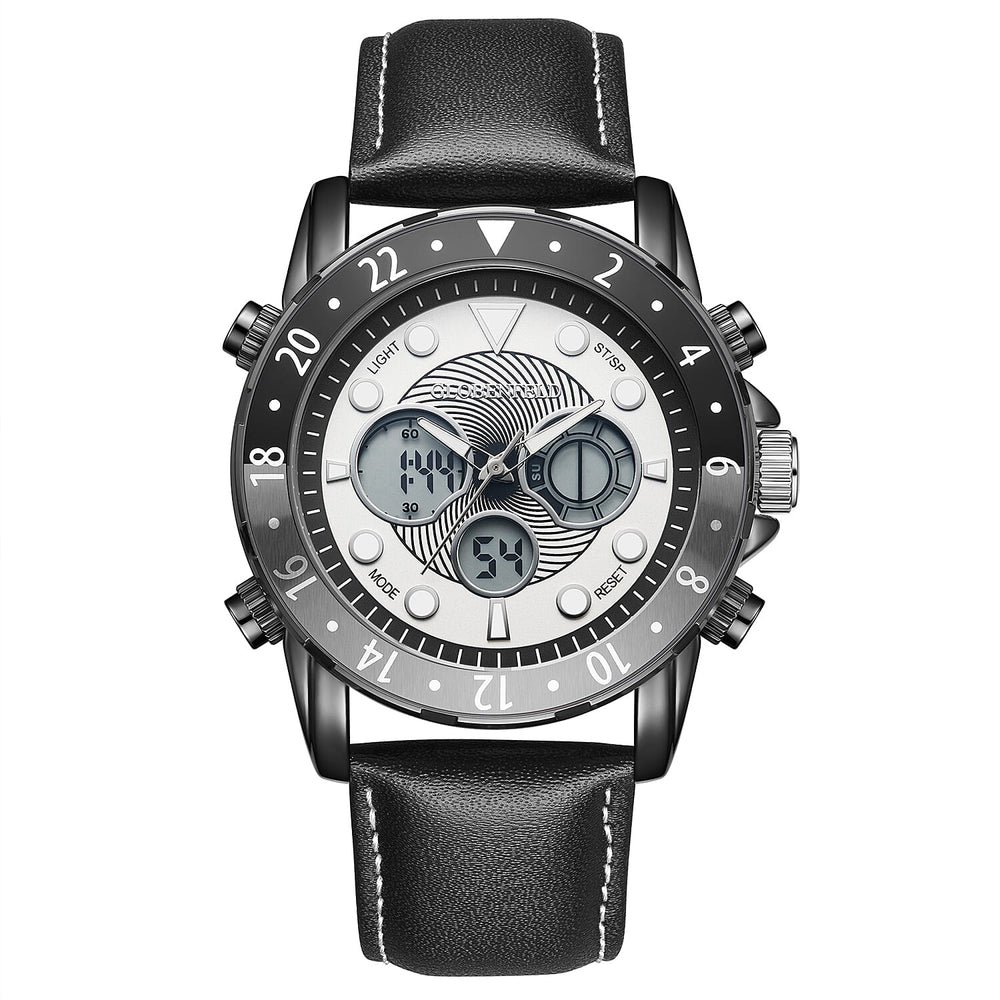 Globenfeld Limited Edition Mirage Mens Watch - 3ATM Water Resistancy With Leather Strap & 5 Year Warranty - White