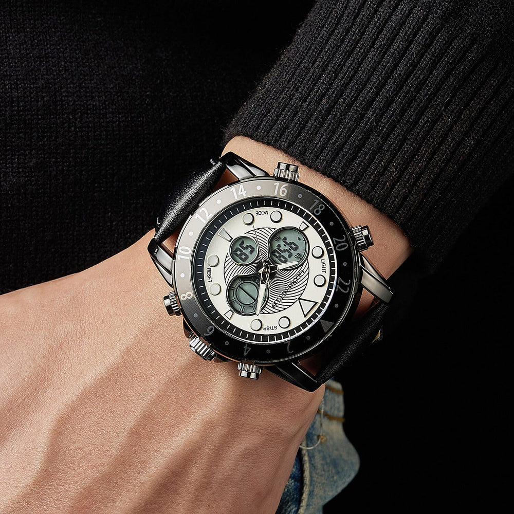 Globenfeld Limited Edition Mirage Mens Watch - 3ATM Water Resistancy With Leather Strap & 5 Year Warranty - White