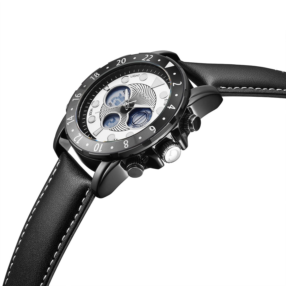 Globenfeld Limited Edition Mirage Mens Watch - 3ATM Water Resistancy With Leather Strap & 5 Year Warranty - White