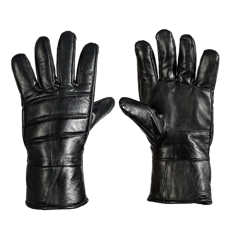 Genuine Leather Warm & Flexible Mens Gloves Black