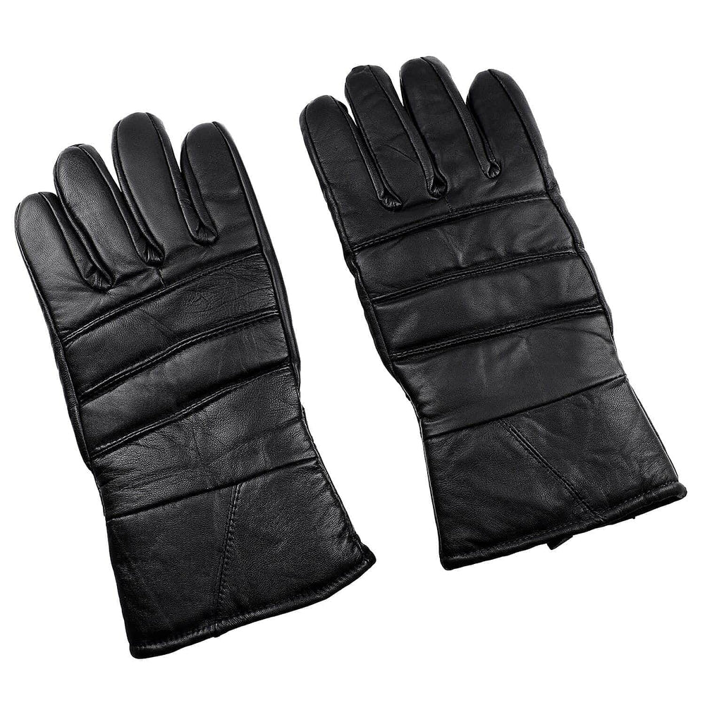 Genuine Leather Warm & Flexible Mens Gloves Black