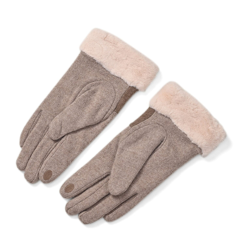 70% Cashmere Gloves- Khaki & Grey