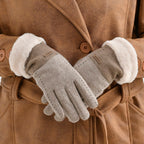 70% Cashmere Gloves- Khaki & Grey