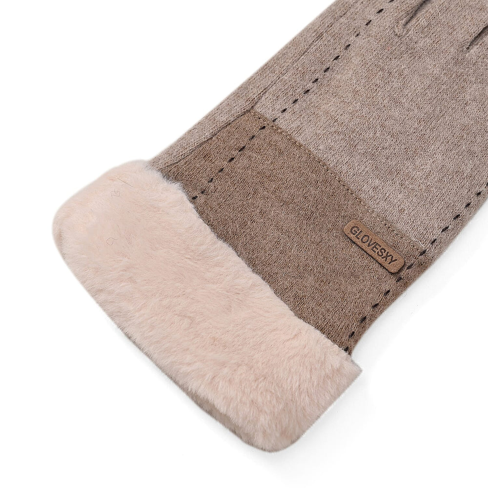 70% Cashmere Gloves- Khaki & Grey