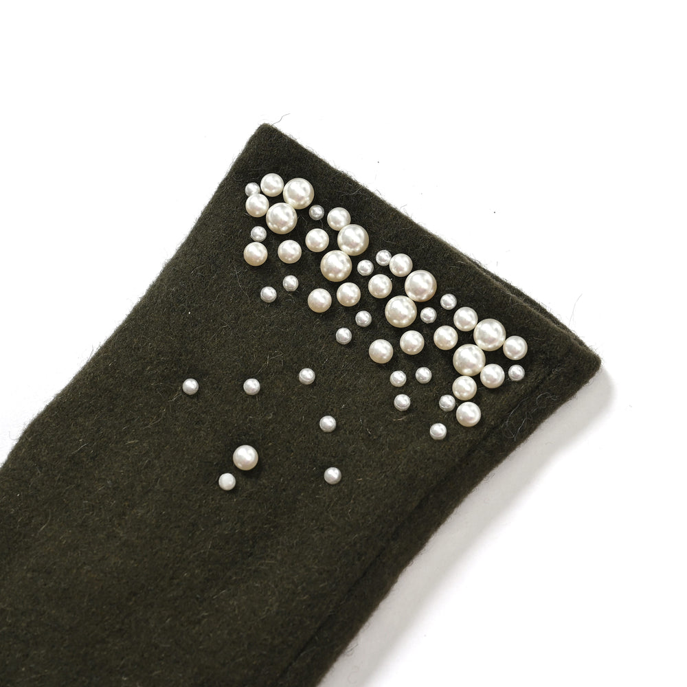Gloves - 70% cashmere wool - One Size- Green
