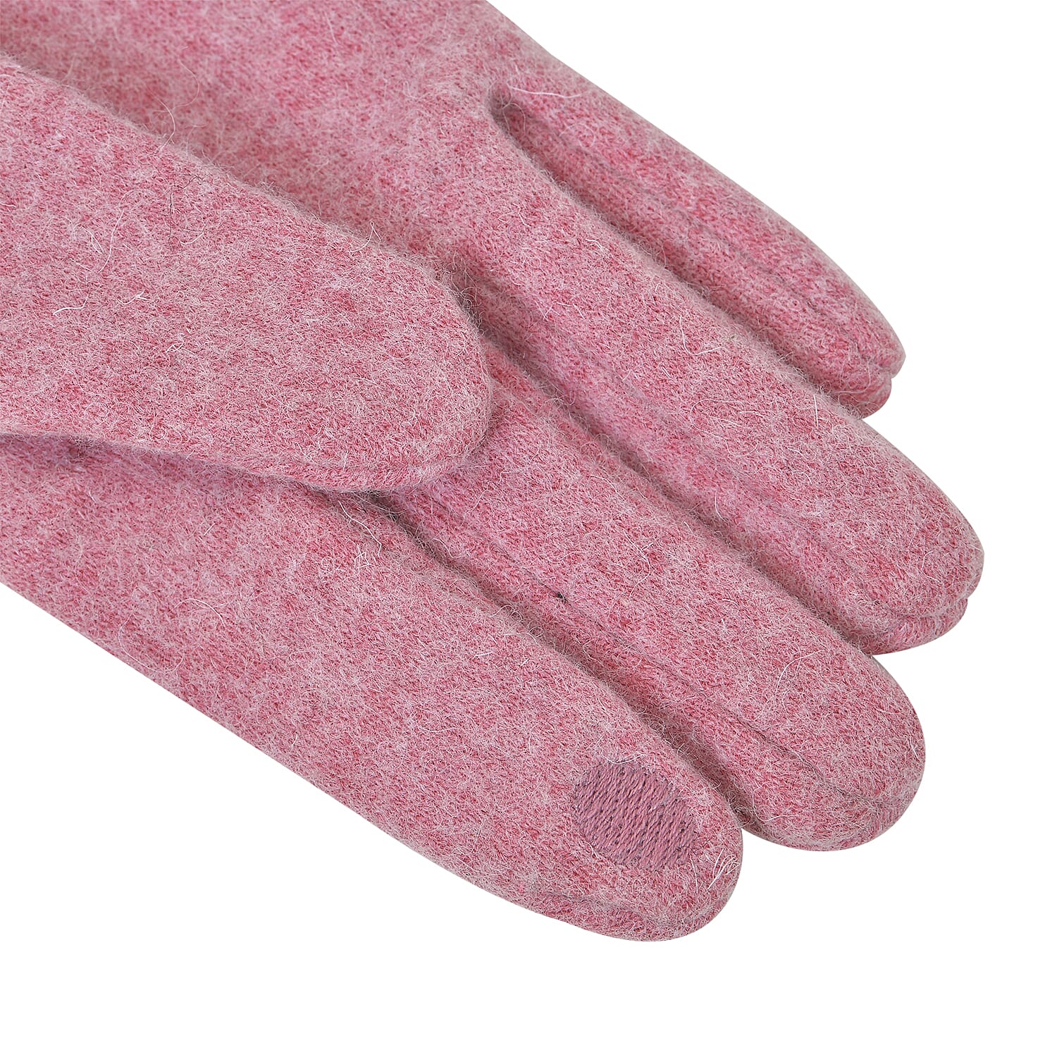 Luxurious 70% Cashmere Gloves with Faux Fur Trim - Pink