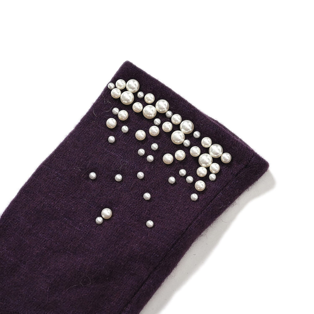 Gloves - 70% cashmere wool - One Size- Purple