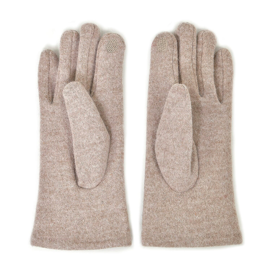 Winter Must-Have - Cashmere Touch Screen Beaded Gloves - Beige
