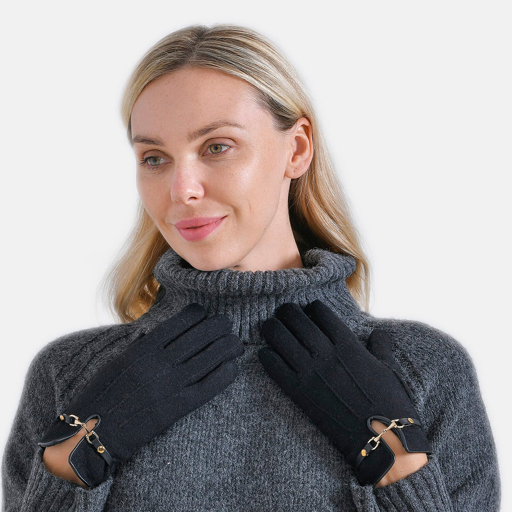 Winter Must-Have - Cashmere Touch Screen Gloves - Black