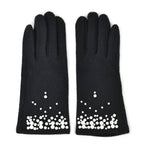 Winter Must-Have - Cashmere Touch Screen Beaded Gloves - Black