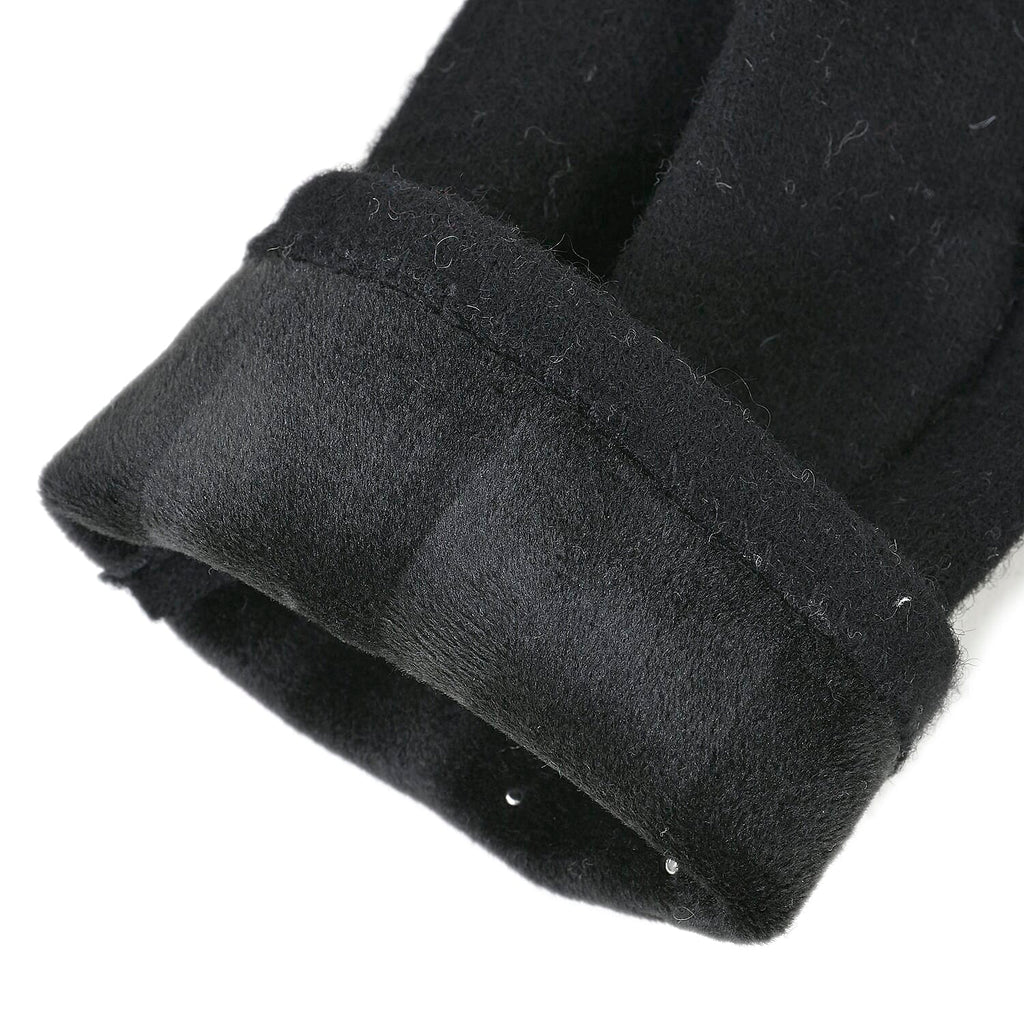 Winter Must-Have - Cashmere Touch Screen Beaded Gloves - Black