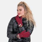 Winter Must-Have - Cashmere Touch Screen Beaded Gloves - Burgundy