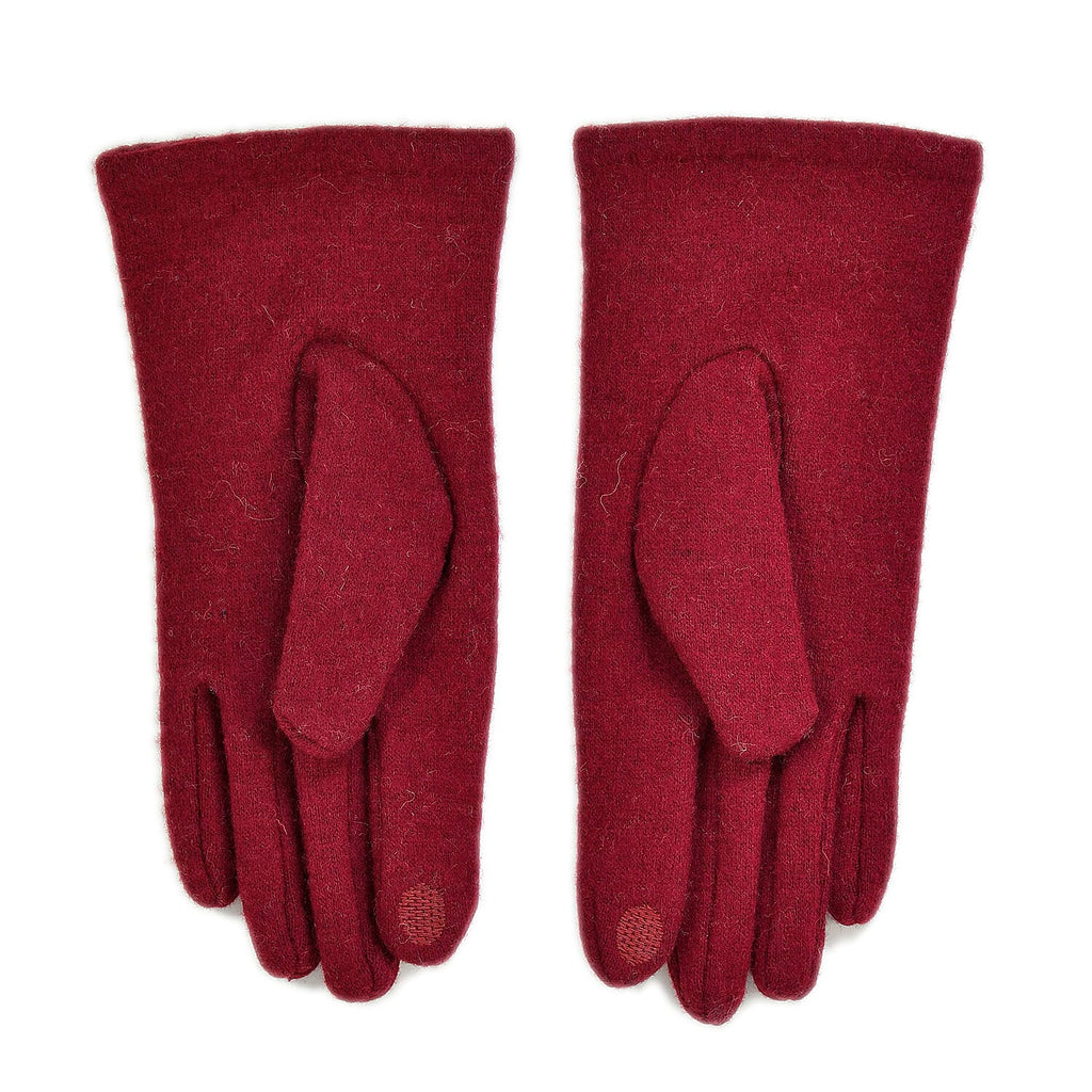 Winter Must-Have - Cashmere Touch Screen Beaded Gloves - Burgundy