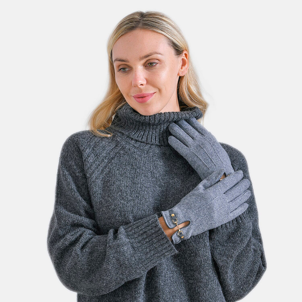Winter Must-Have - Cashmere Touch Screen Gloves - Grey