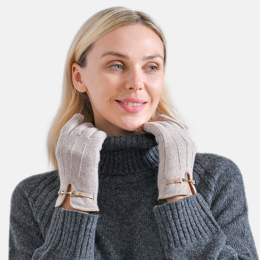 Winter Must-Have - Cashmere Touch Screen Gloves - Khaki