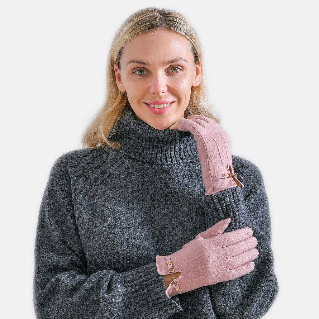 Winter Must-Have - Cashmere Touch Screen Gloves - Pink
