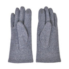 Cashmere Gloves Decorated with Shiny Beads & Touch Screen Function - Grey