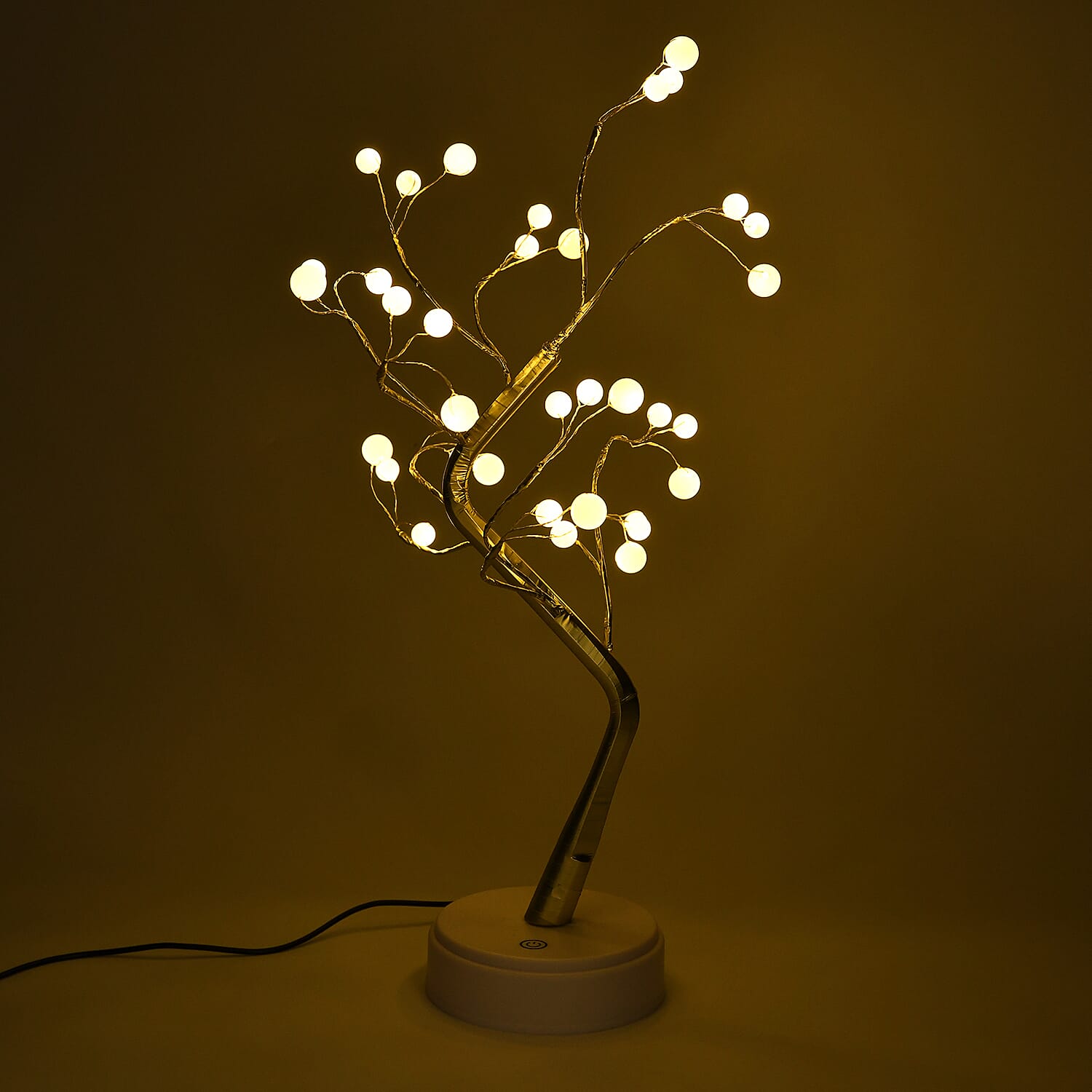 Gold Pearl LED Tree Lamp, 36 Warm Lights, USB-Battery Dual Power (45 cm) - Champagne
