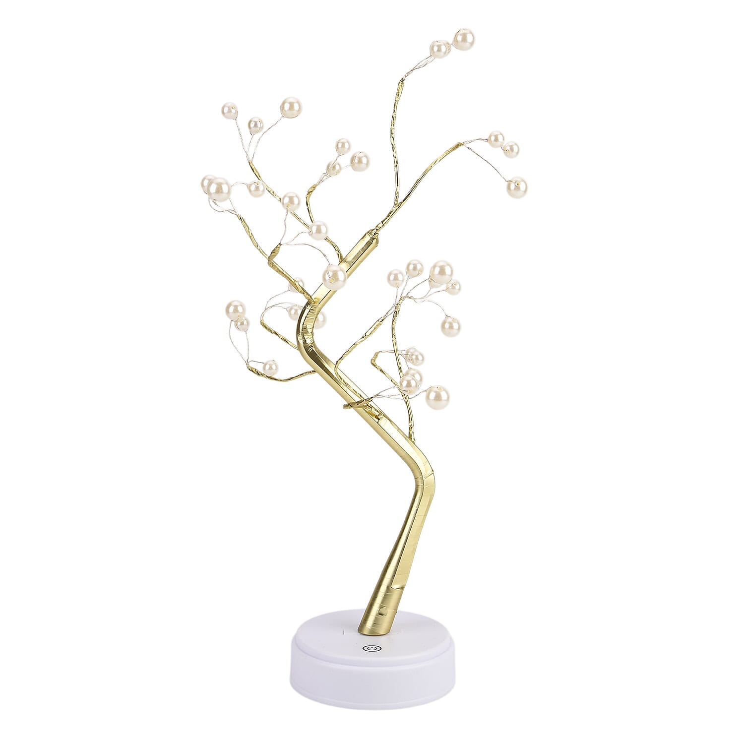 Gold Pearl LED Tree Lamp, 36 Warm Lights, USB-Battery Dual Power (45 cm) - Champagne