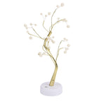 Gold Pearl LED Tree Lamp, 36 Warm Lights, USB-Battery Dual Power (45 cm) - Champagne