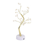Gold Pearl LED Tree Lamp, 36 Warm Lights, USB-Battery Dual Power (45 cm) - Champagne