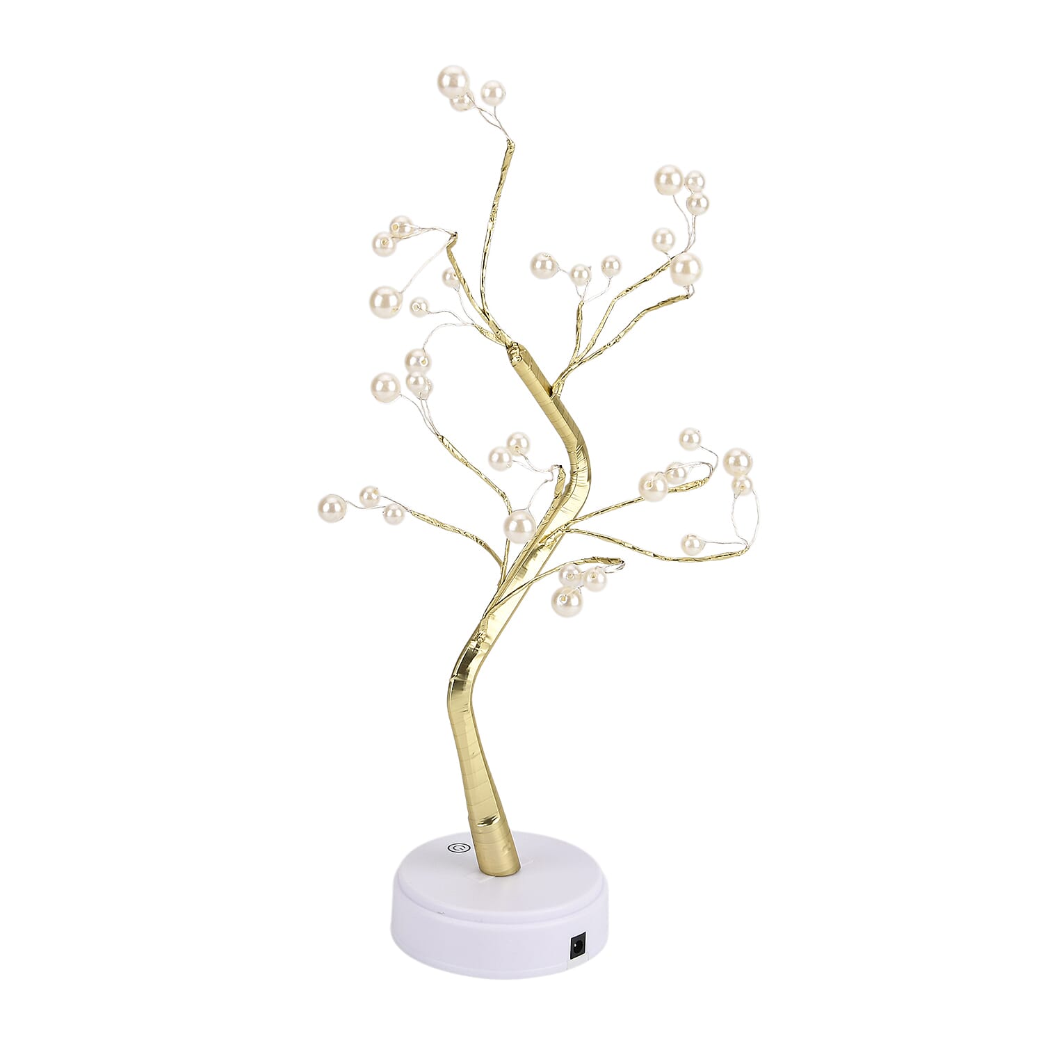 Gold Pearl LED Tree Lamp, 36 Warm Lights, USB-Battery Dual Power (45 cm) - Champagne