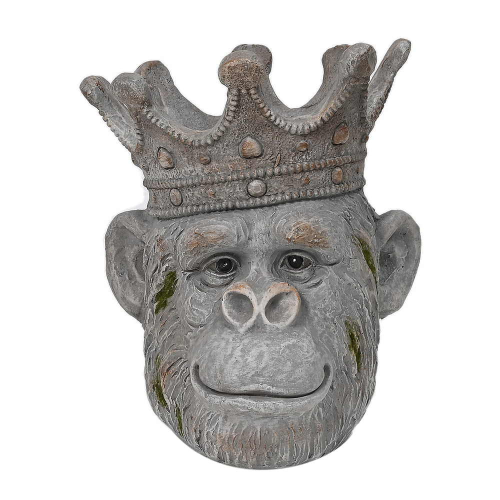 Gorilla Head Statue Pot for Plants (Size 30x27.5x33cm) - Grey