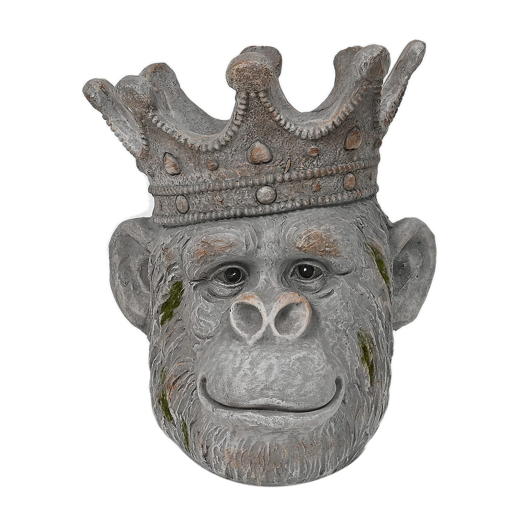 Gorilla Head Statue Pot for Plants (Size 30x27.5x33cm) - Grey