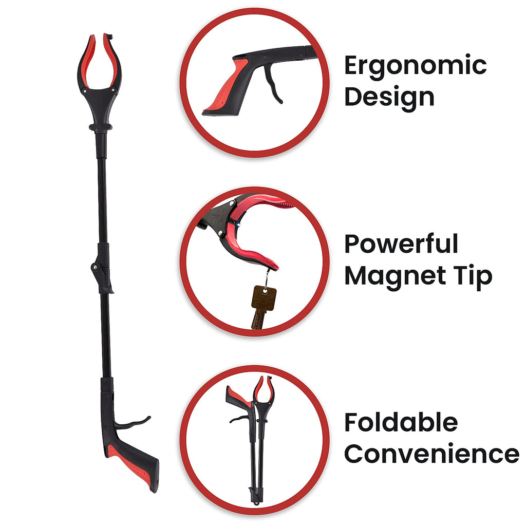 OTO - Back By Demand - Grabber Tool with Magnet and LED Light (Length-82 cm)  - Red