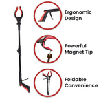 OTO - Back By Demand - Grabber Tool with Magnet and LED Light (Length-82 cm)  - Red