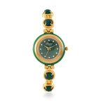 ONE TIME DEAL  - GENOA TIME V2 Japanese Movt. Green Jade, Resin & Austrian White Crystal Bracelet Watch