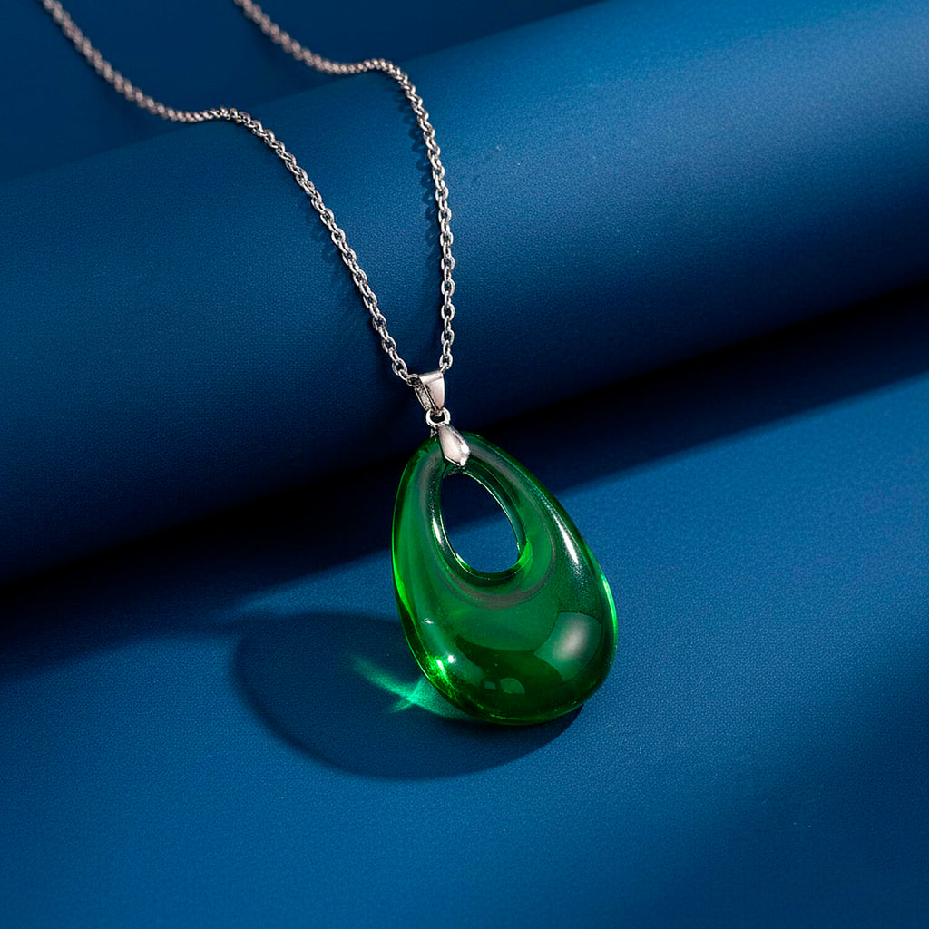 RC01-17 Pendant with Chain (Size 24) Pure White Stainless Steel