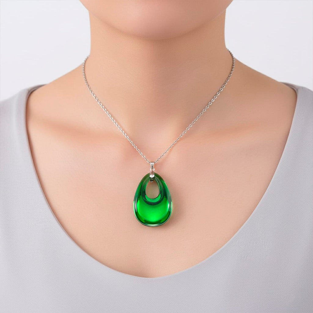 RC01-17 Pendant with Chain (Size 24) Pure White Stainless Steel