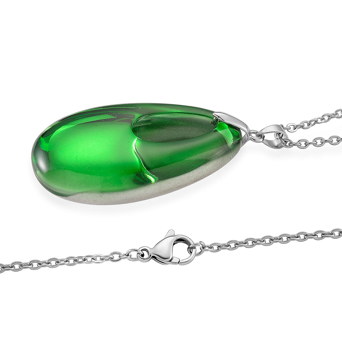RC01-17 Pendant with Chain (Size 24) Pure White Stainless Steel