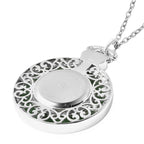 Green Jade Swiss Movement Watch with Chain (Size 32) in Rhodium Overlay Sterling Silver and Stainless Steel 62.00 Ct, Silver wt. 21.00 Gms