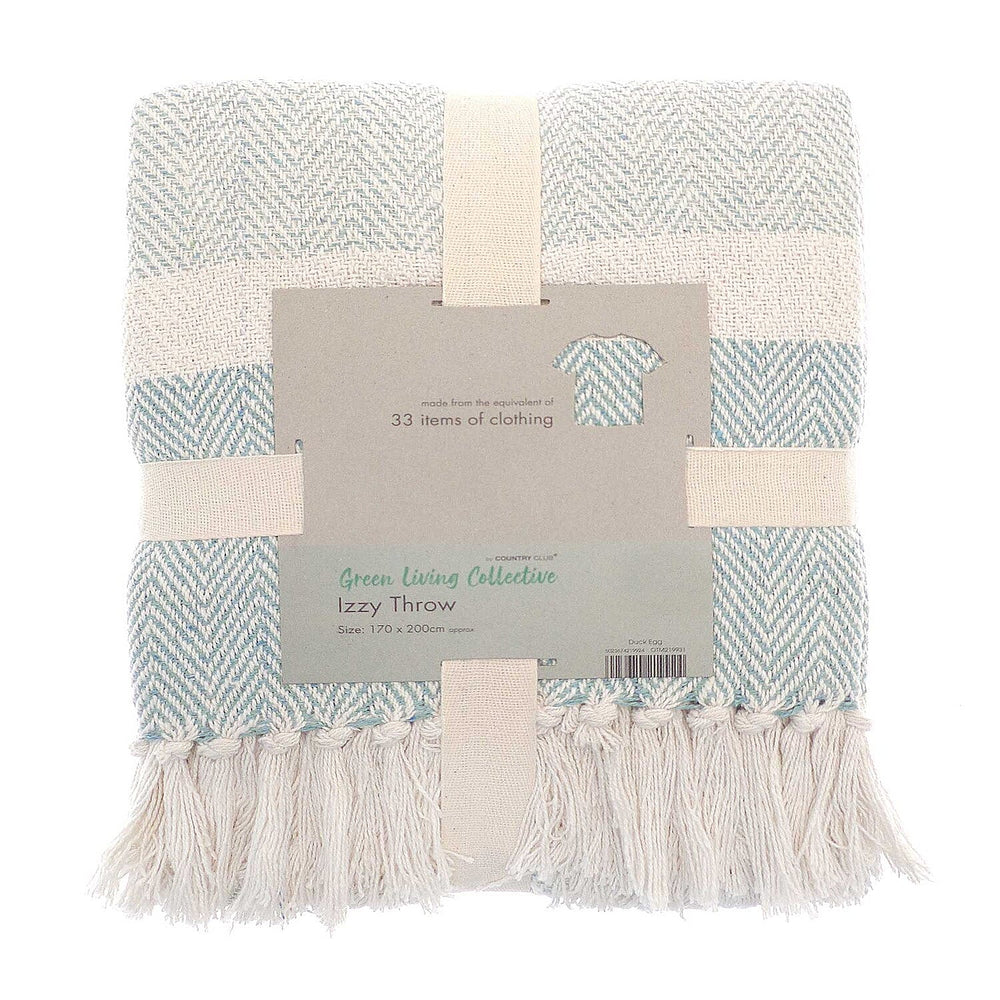 Green Living Collective Cotton Throw Blanket (Size 200x170 cm) - Grey