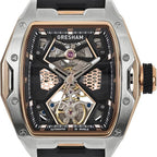 Gresham GI Special Edition Automatic Movt. 5ATM WR Black Skeleton Dial Mens Watch - Silver - Rose