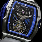 Gresham GI Special Edition Automatic Movt. 5ATM WR Skeleton Dial Mens Watch - Silver - Blue