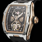 Gresham GI Special Edition Automatic Movt. 5ATM WR Black Skeleton Dial Mens Watch - Silver - Rose
