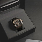 Gresham GI Special Edition Automatic Movt. 5ATM WR Black Skeleton Dial Mens Watch - Silver - Rose