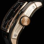 Gresham GI Special Edition Automatic Movt. 5ATM WR Skeleton Dial Mens Watch - Black - Rose
