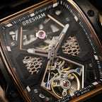 Gresham GI Special Edition Automatic Movt. 5ATM WR Skeleton Dial Mens Watch - Black - Rose